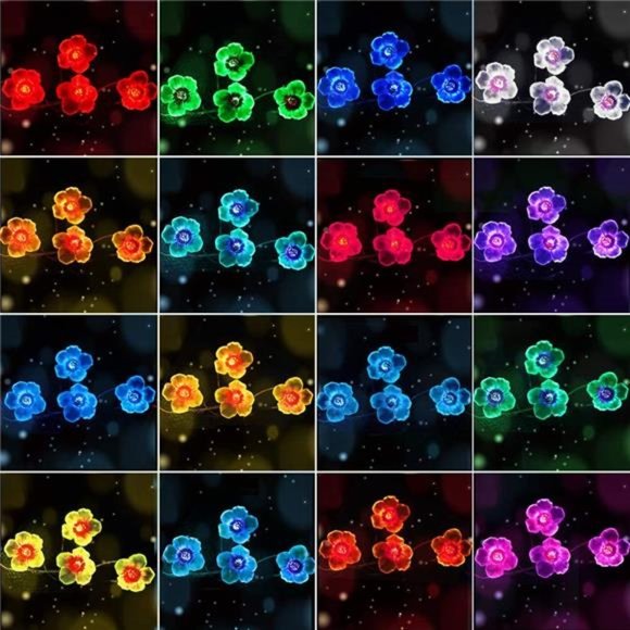 Multicolor Flower Lights Cherry Blossom StringLight Battery Operated&USB Powered - Picture 3 of 6